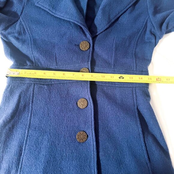 CAbi Aristocrat Coat Felted Merino Wool Blue Light Weight Women’s Sz Small #707 - Picture 8 of 11